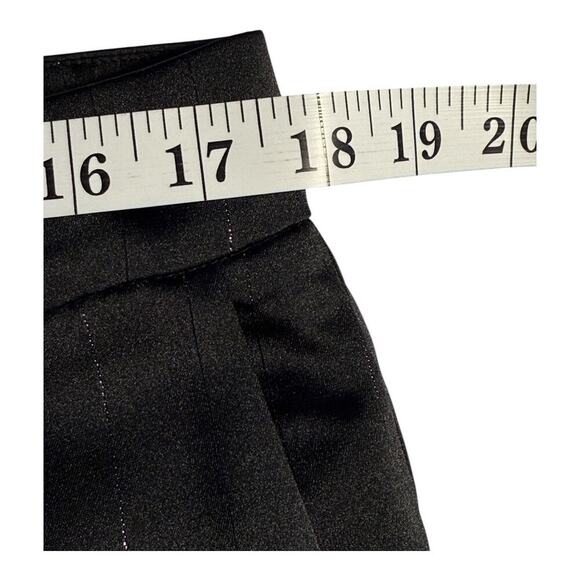 WAYF Women's XL Black Metallic Pinstripe Wide-Leg Trousers Workwear Pants NWOT - Picture 4 of 7